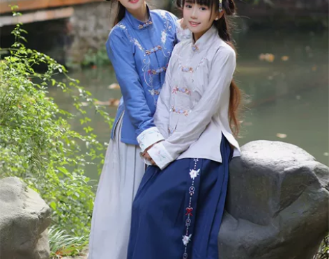 兰若庭汉服 立领金鱼扣  二版流年 基友装...