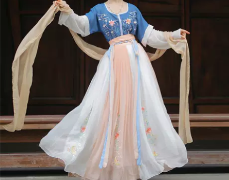 蝉佩原创正品汉服女中国风坦领齐腰襦裙超仙飘...