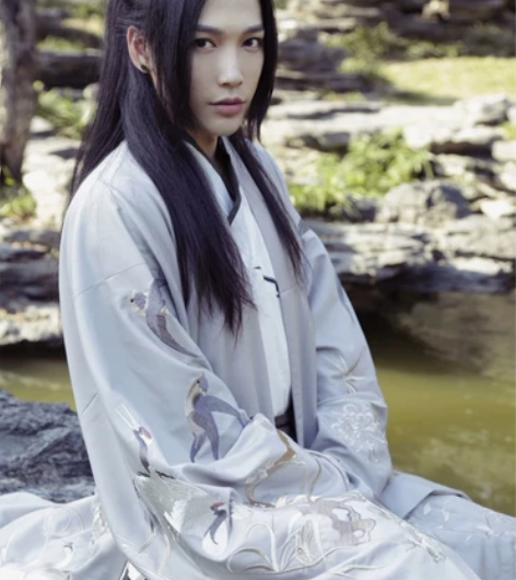 净燃家传统汉服刺绣绣花【百鸟朝凤】明制披风...