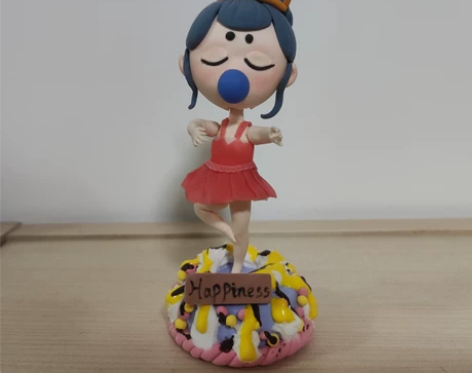 手工制作，超轻粘土，芭蕾娃娃生日蛋糕，可定...