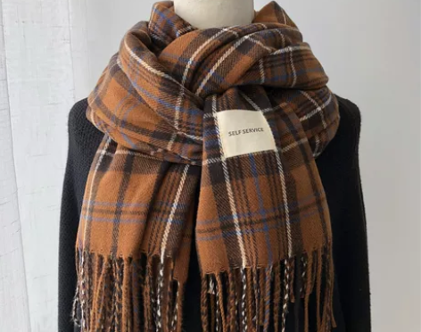 全新。一次没带过，复古文艺风格围巾女秋冬季...