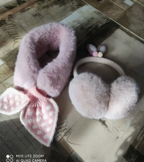 女童围巾棉耳包 感兴趣的话点“我想要”和我...