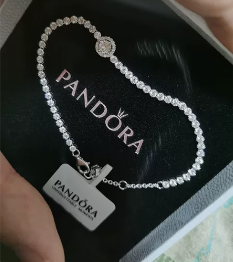 Pandora潘多拉闪光光环网球手链 全新...