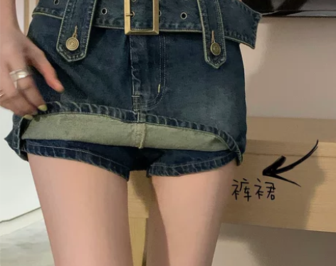 辣妹牛仔短裙高腰半身裙女显瘦夏季包臀裙