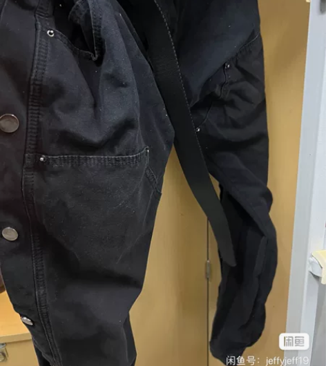 正品美国mnml直筒排扣工装休闲裤男水洗纽...