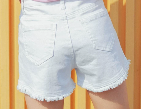 高腰牛仔短裤女白色2021新款黑色夏韩版弹...