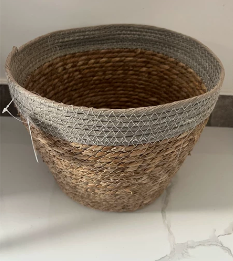 筐子草编藤编编织篮子花篮竹编花盆套绿植草编...