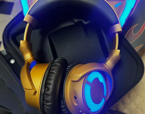 【全新】妖舞猫耳耳机电音款炫酷金色同轴喇叭...