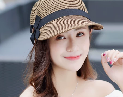 帽子 女士夏天草帽沙滩遮阳帽防晒太阳帽户外...