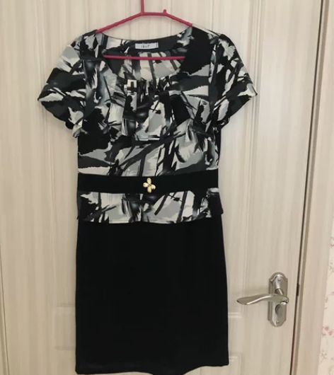 女士半袖连衣裙妈妈装m码夏装 看图实拍