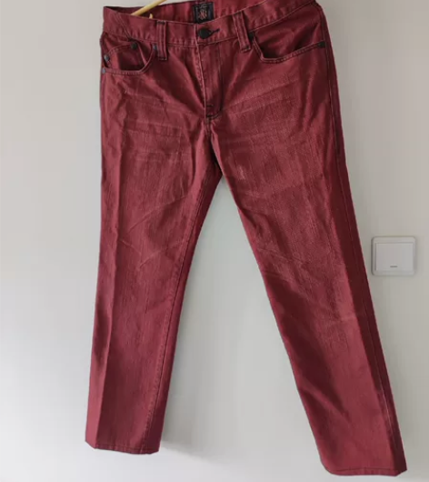 砖红色男士牛仔裤一条，全新，裤长3尺1寸，...