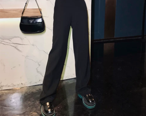 丽哥潮牌镂空高腰垂坠感阔腿裤女2021新款...