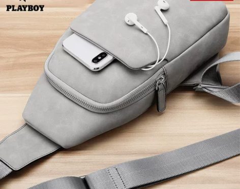 花花公子胸包男2018新款韩版休闲男包单肩...