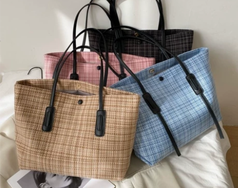 包包新款潮大容量单肩包女士帆布包秋冬时尚手...