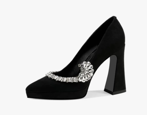 【狂欢价】粗跟防水台高跟单鞋女鞋2020年...