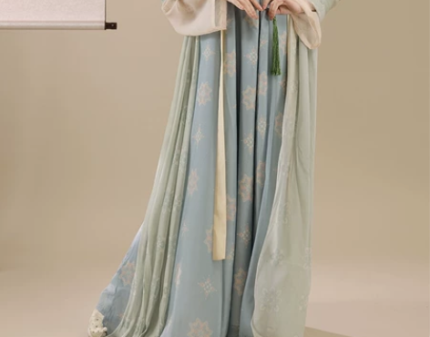 桔屿原创汉服女【长安花】唐制齐胸衫裙复原中...