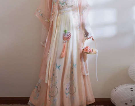 仙楚姬原创汉服女【桃花姬】宋制对襟长衫吊带...