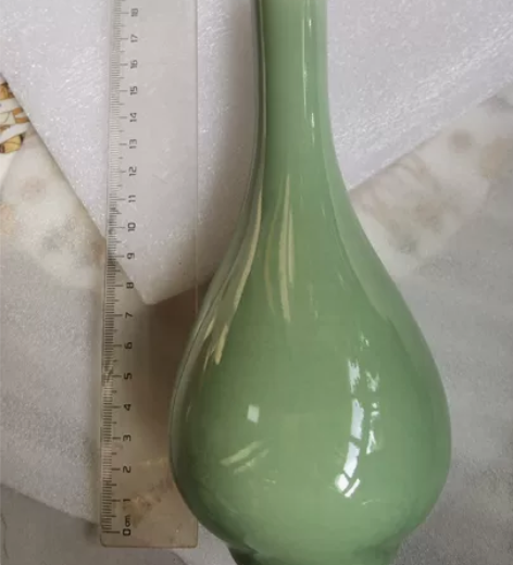 豆青瓷中式古典花瓶 景德镇手工陶瓷花器 家...