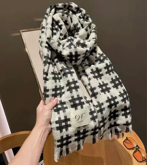 包邮 井字格围巾软fufu高颜值ins风格...