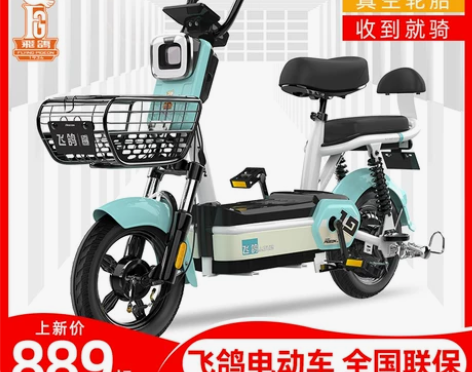 飞鸽新国标电动自行车48V小型电瓶车男女士...