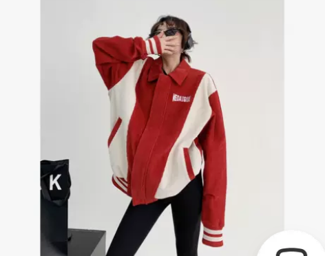 废柴秋季潮牌美式复古棒球夹克宽松重工设计感...