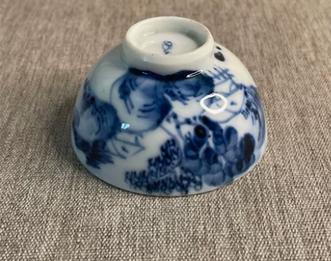 日本回流青花杯 京都清水烧 平安白鳯 玉鳯...