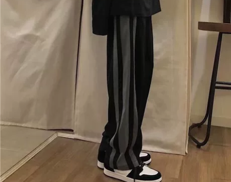 夏季新款韩版原宿风胖MM大码直筒裤运动休闲...