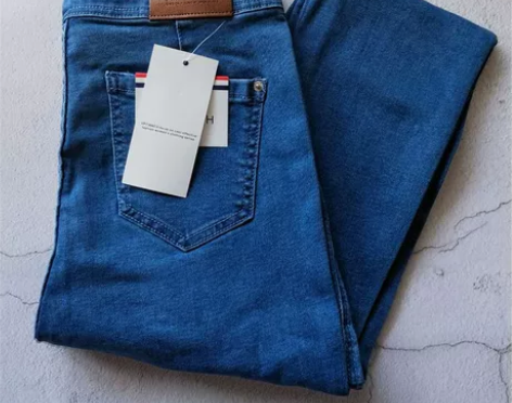 春秋款 复古高腰牛仔裤欧美超弹力包臀紧身显...