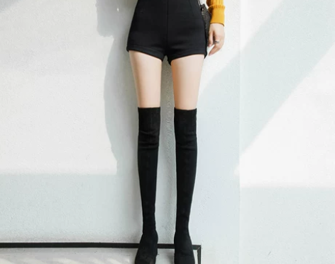 【狂欢价】黑色高腰短裤女2021新款秋冬季...