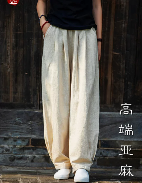高端棉麻宽松休闲裤练功太极裤女裤