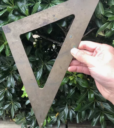 六七十年代老铜三角尺 老铜拐尺 铜三角板 ...