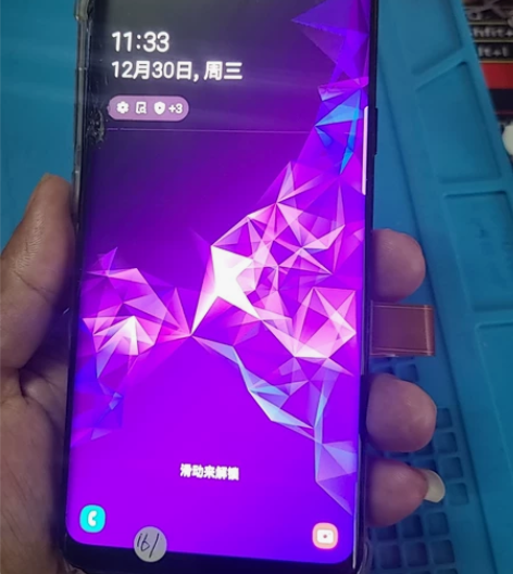 三星原装带框屏幕总成S9十，外屏碎裂显示瑕...