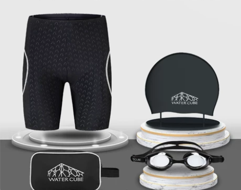 水立方泳裤男防尴尬五分专业训练游泳裤竞技装...