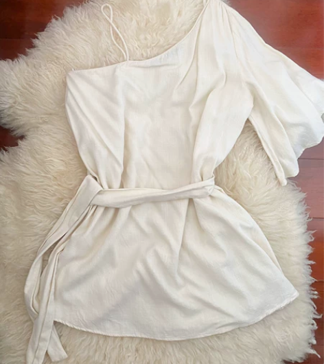 ZARA专柜正品春夏薄款棉麻气质不对称披肩...