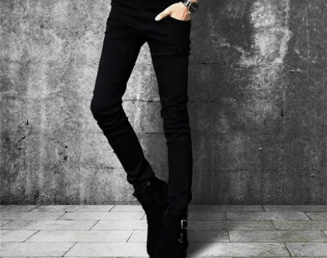 Gurbaks黑色加绒牛仔裤男士秋冬款韩版...