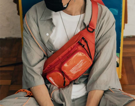 比斯达潮牌运动斜挎包男ins潮机能风胸包女...