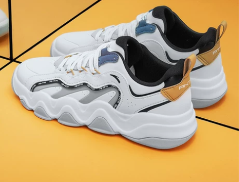 安踏鞋 男鞋老爹鞋2022新款秋季后浪皮面...