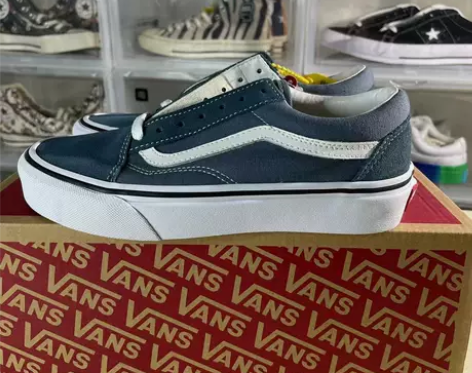Vans低帮 雾霾蓝配色 实拍原图，纯原！...