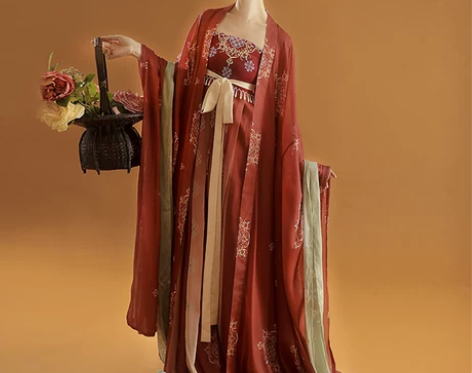 桔屿正品原创汉服女诃子裙【簪花】大袖衫唐风...