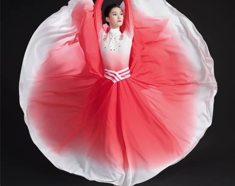 大摆裙 长裙大摆裙新款万疆舞蹈服灯火里的中...