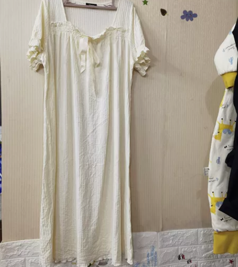 猫人睡衣夏季纯棉薄款透气睡裙大码宽松全棉短...