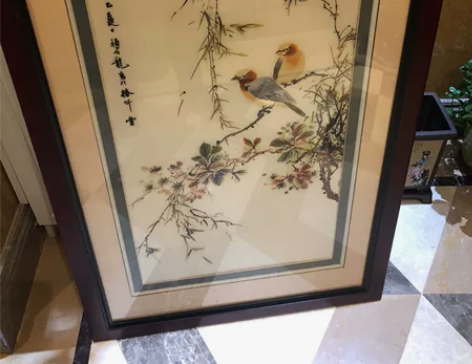 挂画纯手工新款精品苏州刺绣画苏绣成品挂画玄...