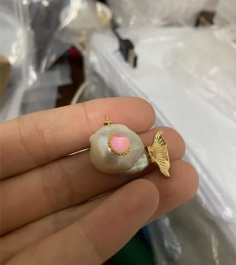 阿飘巴洛克定制 小恶魔天使珍珠手作吊坠原创...