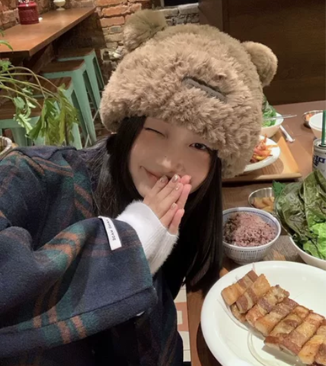 甜美可爱小熊毛绒针织帽子女秋冬季加厚保暖仿...