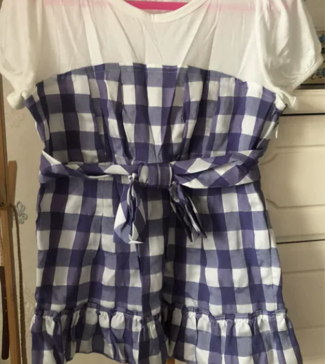 roem紫色格子上衣，160，九成新，除偏...