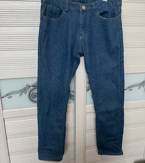 包邮出闲置：深蓝色牛仔裤男直筒宽松秋冬款加...