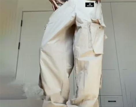 ?【上新价】美式卡其色工装裤女夏季薄款in...