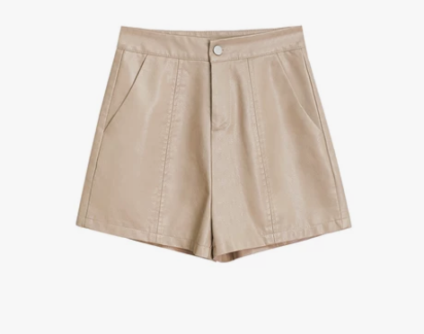 黑色pu皮短裤女2020秋装新款韩版宽松高...