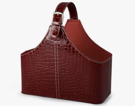 礼品篮皮质中秋礼篮皮革手提篮圣诞储物篮红酒...