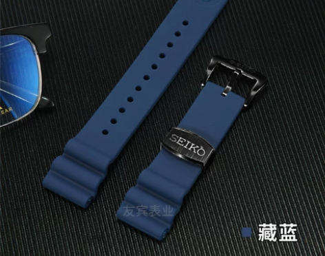 适用精工硅胶手表带SEIKO水鬼20mm鲍...